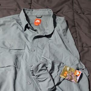 Ozark Trail Men's Casual Button Down Shirt - Gray